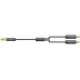 Precision 3.5mm stereo plug to 2xRCA plugs lead 1.5m