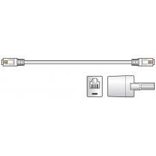 RJ11 modem lead with BT adaptor, 10.0m, White