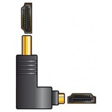 HDMI right angled coupler, plug to socket