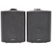 Amplified stereo speaker set - black