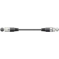 DMX lighting lead, 3-pin XLR plug to 3-pin XLR socket - 3.0m