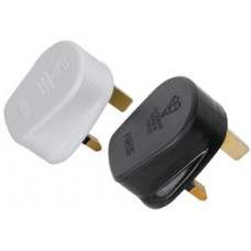 UK mains plug, 13A fuse, white