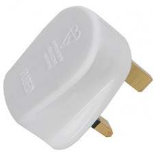 UK mains plug, 5A fuse, white