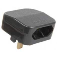 Black FCP fused Euro converter plug- bulk