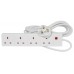 4 gang 13A extension lead White - 1.0m