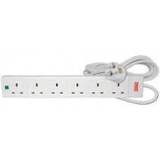 6 gang 13A extension lead with surge protection, 5.0m