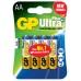 Ultra+ Alkaline batteries, AA, 1.5V, packed 4/blister