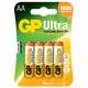 Alkaline batteries, AA, 1.5V, packed 4 /blister