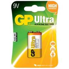 Alkaline batteries, PP3, 9V, packed 1/blister