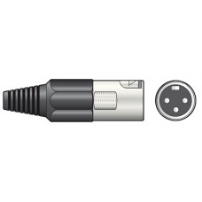 XLR plug, short, 3-pin