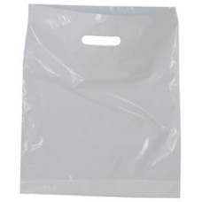 White Carrier Bag, 380 x 457 x 75mm (15 x 18 x 3  approx), 30 microns