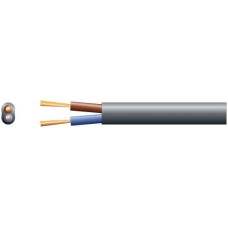 2 core oval mains PVC, 2 x 24/0.2mm, 6A, Black, 100m