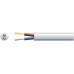 2 core round mains PVC, 2 x 48/0.2mm, 15A, 7.4mm Ø, White, 100m