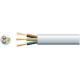 3 core round mains PVC, 3 x 48/0.2mm, 15A, 8.7mm Ø, White, 100m