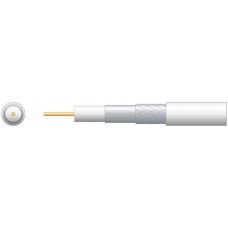 Eco RG6 Foamed PE Coaxial Cable with Aluminum Braid - 100m White