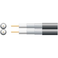 Eco Twin RG6 Foamed PE Coaxial Cable with Al Braid - 250m Black