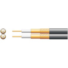 Twin SAT/CCTV Foamed PE Coaxial Cable with Cu Braid - 100m Black